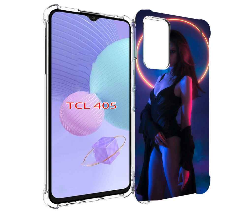 

Чехол MyPads девушка с неоновым кругом женский для TCL 405, Tocco