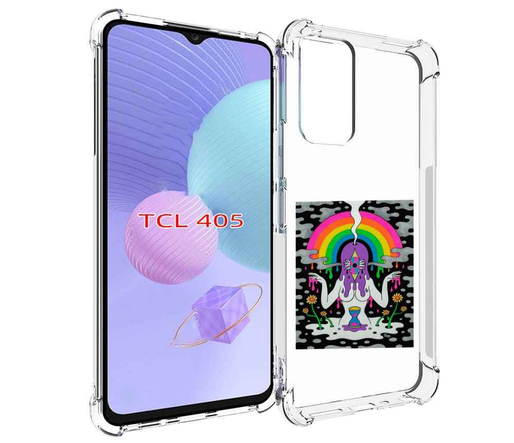 

Чехол MyPads девушка с радугой абстракция женский для TCL 405, Tocco