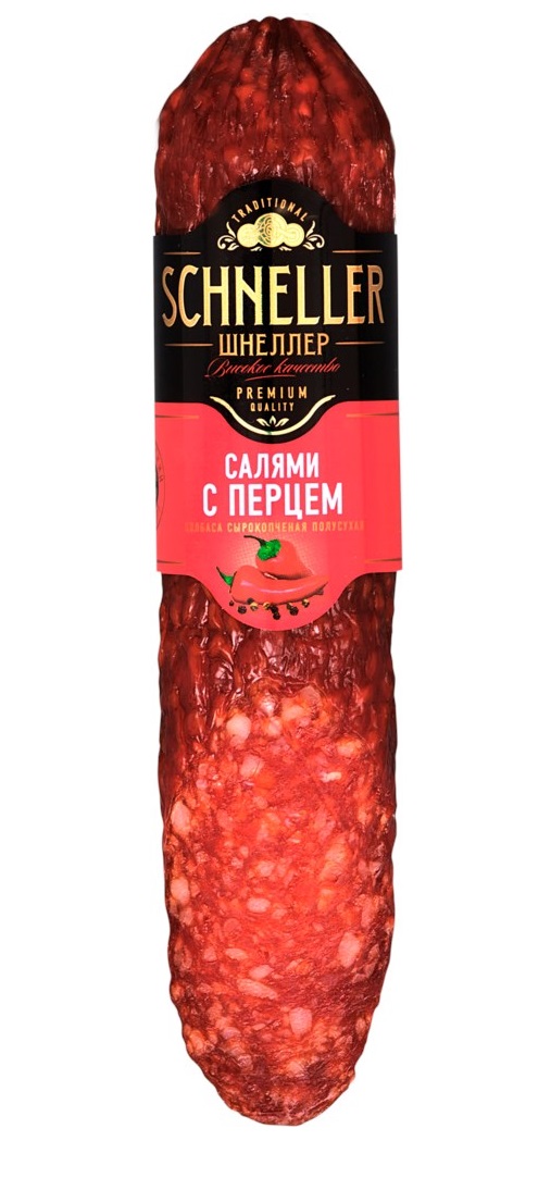 

Салями Schneller с перцем сырокопченая +-300 г