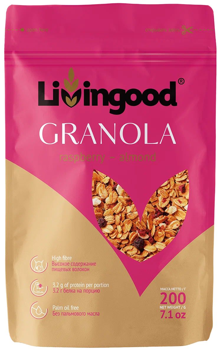 

Гранола Livingood малина-миндаль 200 г