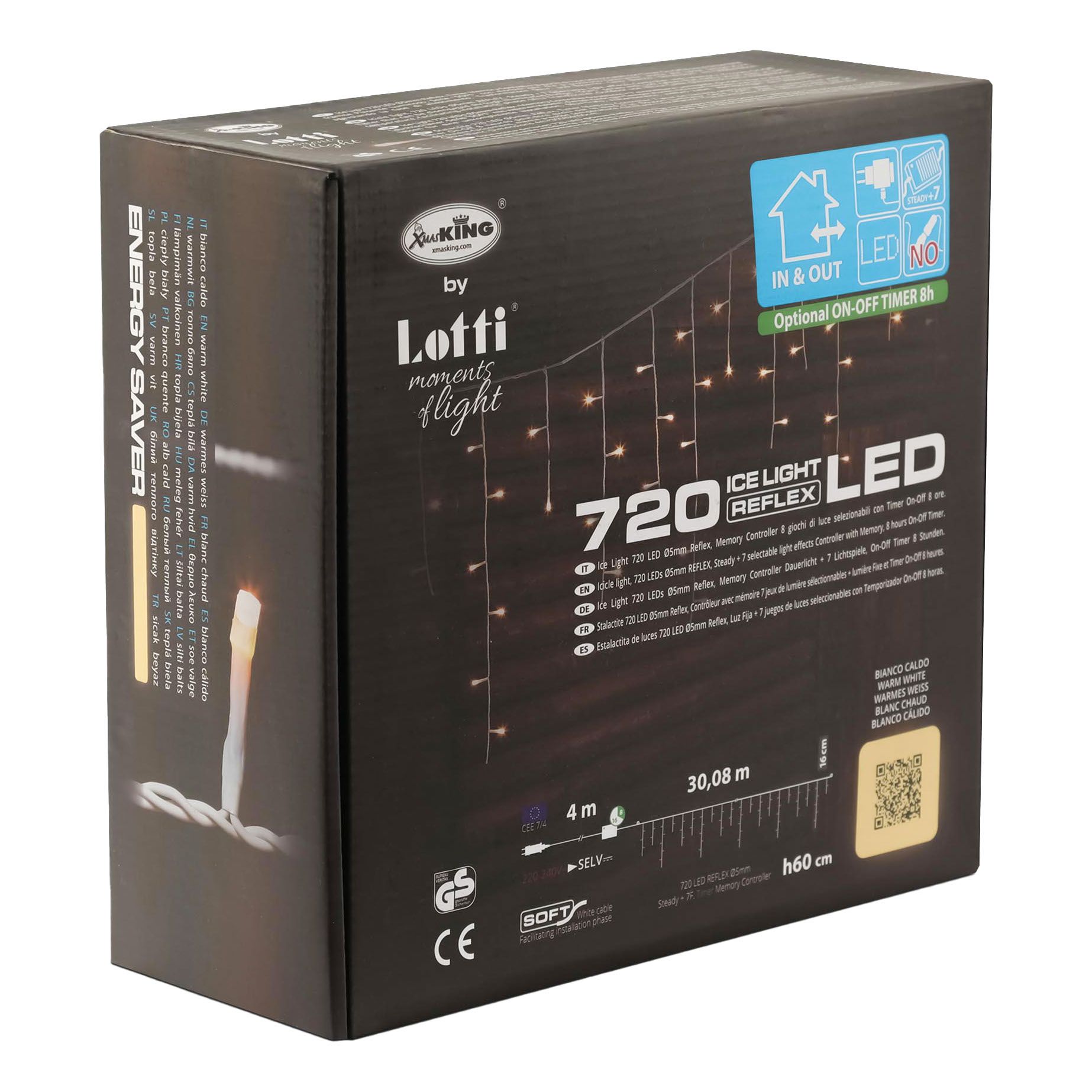 

Гирлянда бахрома Lotti 30,08 м теплый белый 720 ламп