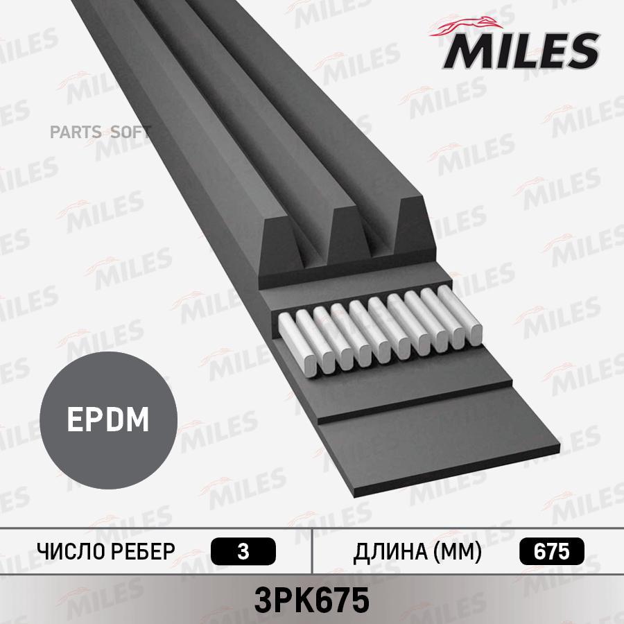 

Ремень Поликлиновой MILES 3PK675