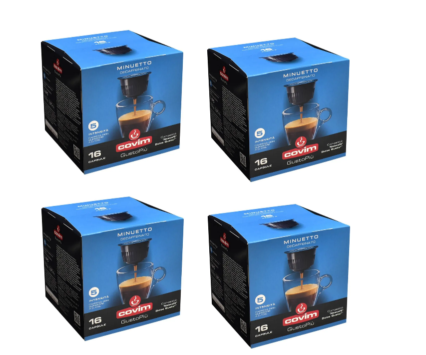 Кофе в капсулах COVIM Dolce Gusto Minuetto Decaffeinated, 64 капсулы