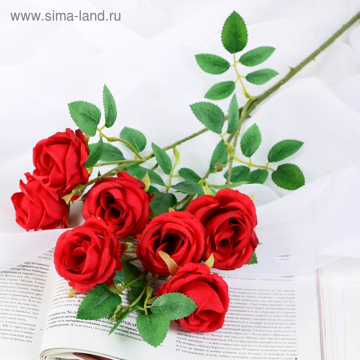 

Цветы искусственные "Роза Септима" 5х65 см, красный