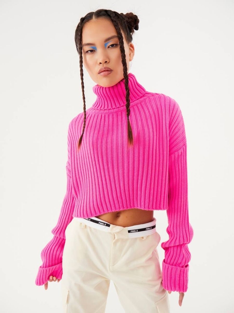 

Свитер женский Feelz Crop Neck розовый, Crop Neck