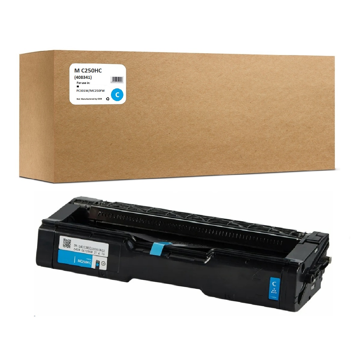 

Картридж OEM M C250H (408341) для Ricoh PC301W/MC250FW 6.3К Cyan, Голубой, OEM M C250HC (408341)