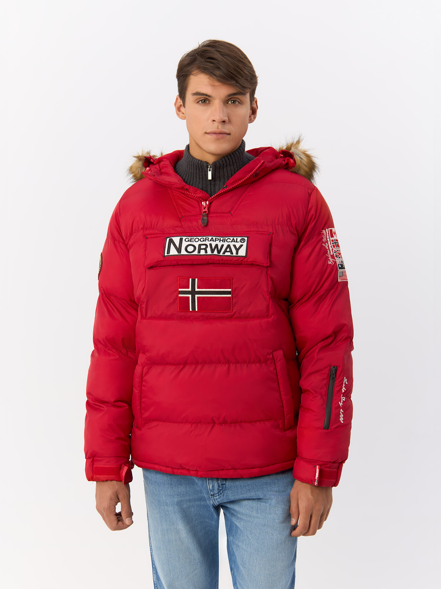 

Анорак мужской Geographical Norway WW1788H/GN красный S, WW1788H/GN