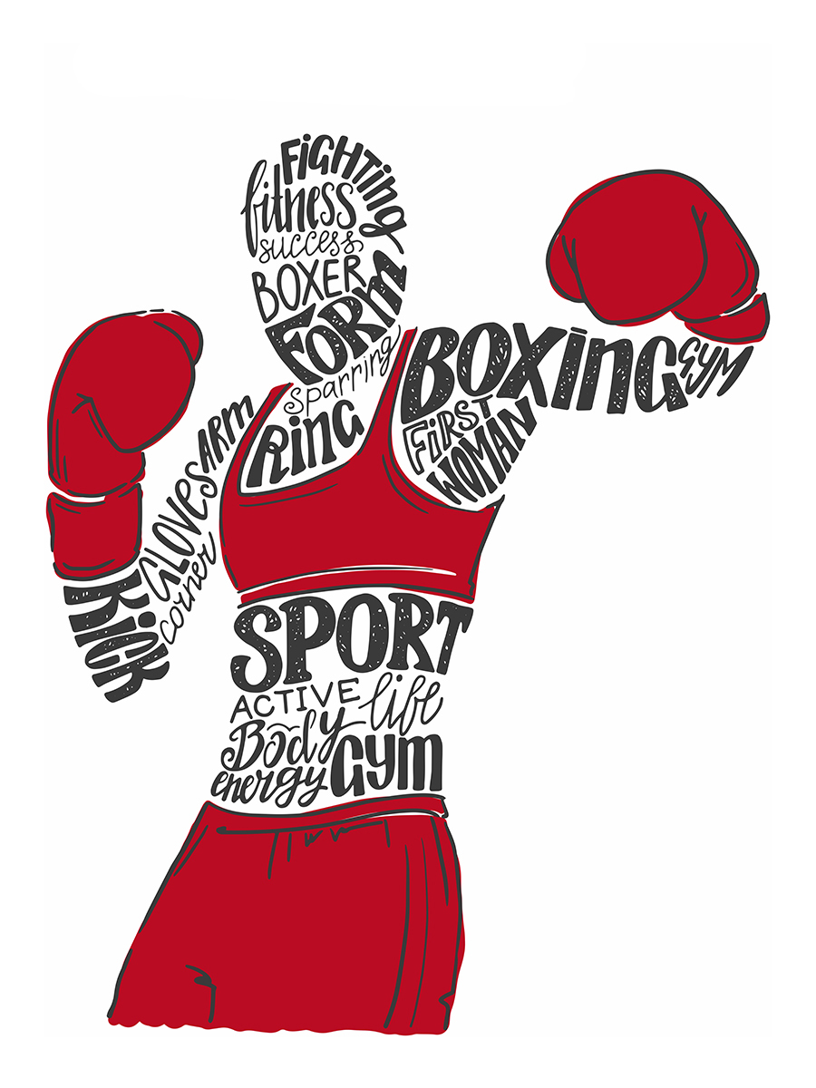 

Наклейка Woozzee Девушка боксер с мотивирующим текстом