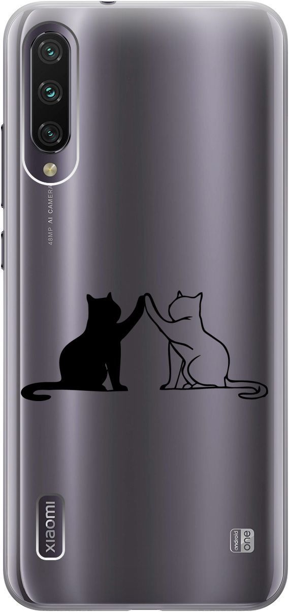 

Чехол на Xiaomi Mi A3 "Cats" прозрачный, Прозрачный;черный, 5516