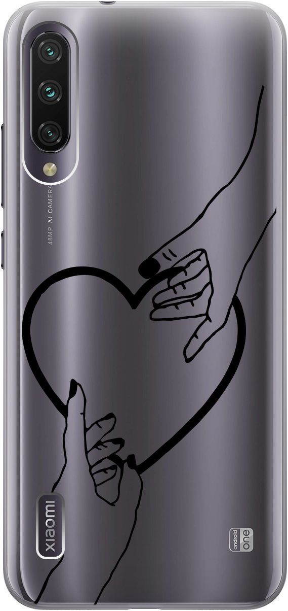 

Чехол на Xiaomi Mi A3 "Hands" прозрачный, Прозрачный;черный, 5516