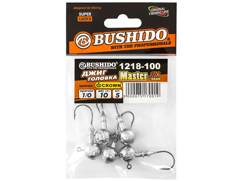 

Джиг-головка BUSHIDO 10,0гр кр.№1,0 CROWN уп.5шт, Серебристый