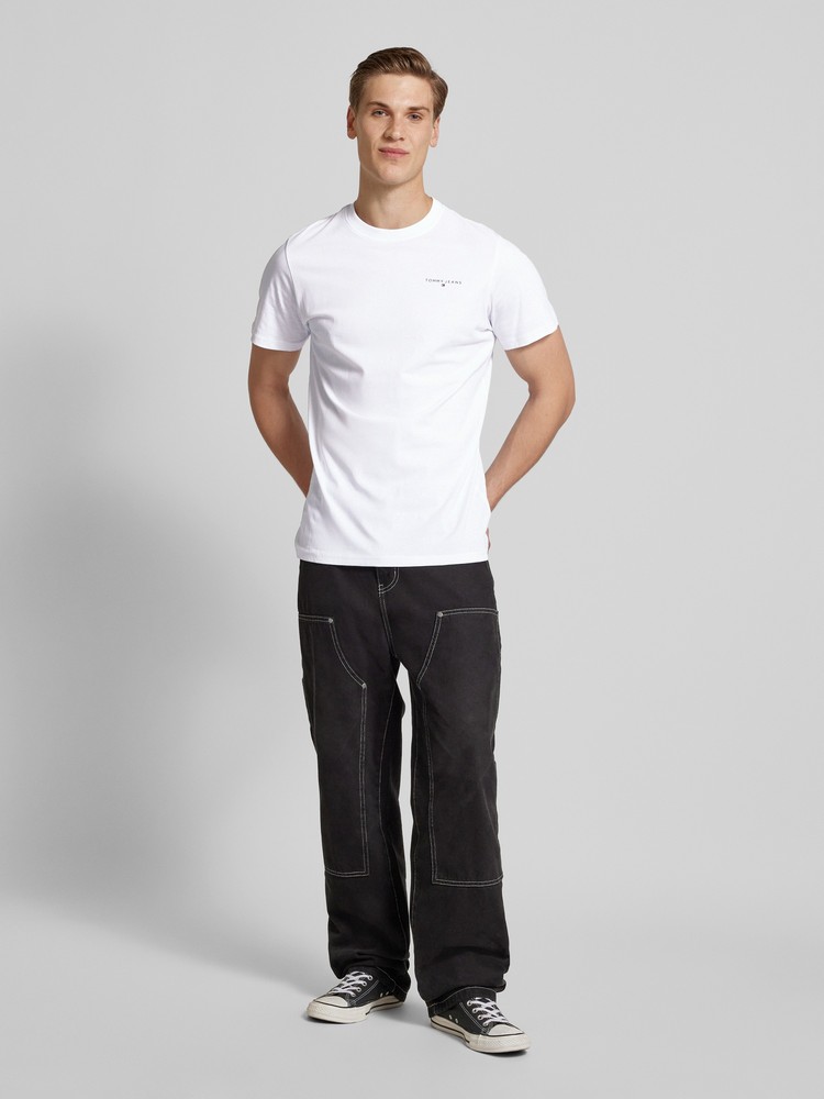 

Футболка мужская Tommy Jeans DM0DM18555 белая M, Белый, DM0DM18555