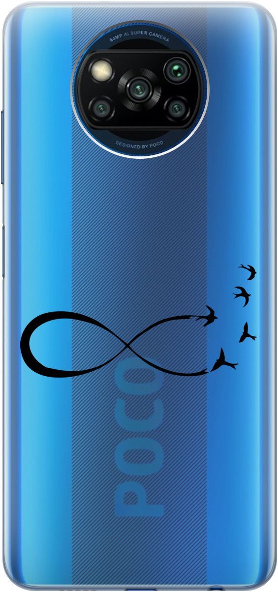 

Чехол на Xiaomi Poco X3 "Infinity" прозрачный, Прозрачный;черный, 5527