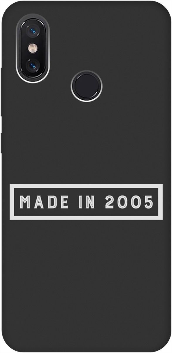 

Матовый Soft Touch силиконовый чехол на Xiaomi Mi 8 "2005 W" черный, Черный;белый, 8622