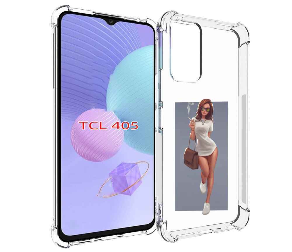 Чехол MyPads девушка-в-белой-футболке женский для TCL 405