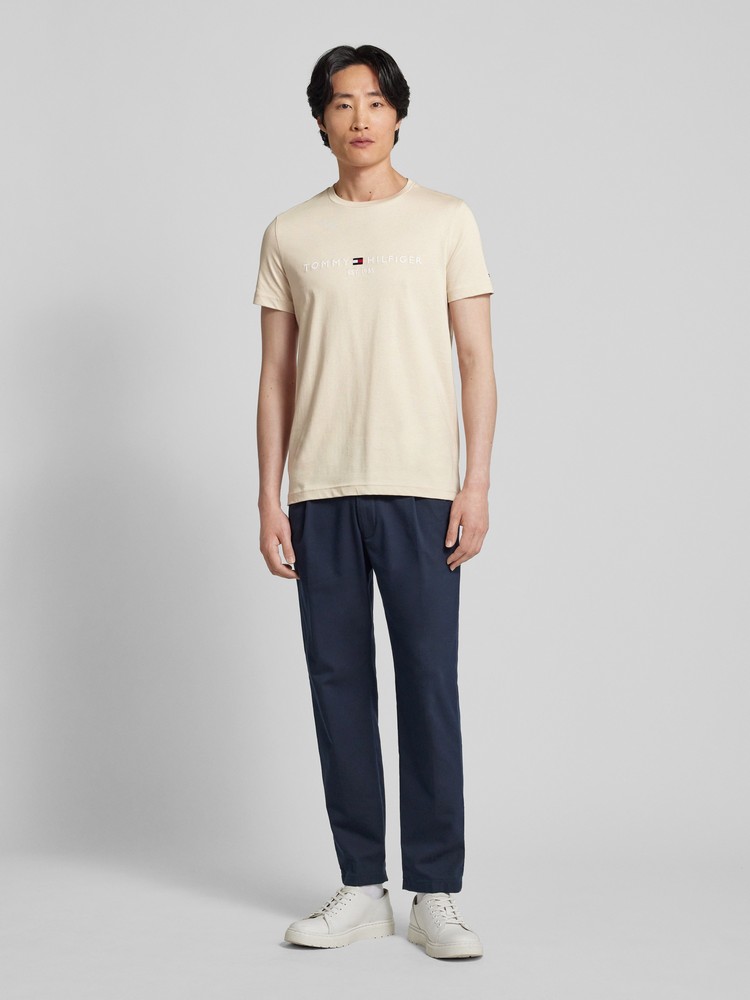 

Футболка мужская Tommy Hilfiger MW0MW11797 бежевая L, Бежевый, MW0MW11797