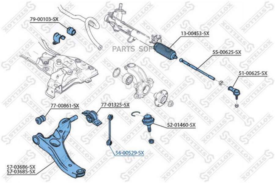 

STELLOX Тяга стабилизатора переднего FORD Tourneo/Transit Connect all 02>