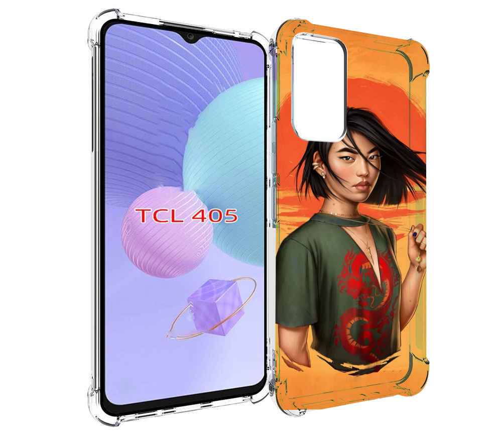 Чехол MyPads девушка-в-оранжевом-фоне женский для TCL 405