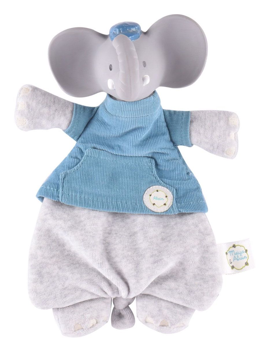 

Мягконабивная игрушка Tikiri с головой из натурального каучука слоник Alvin, 78105, 78105