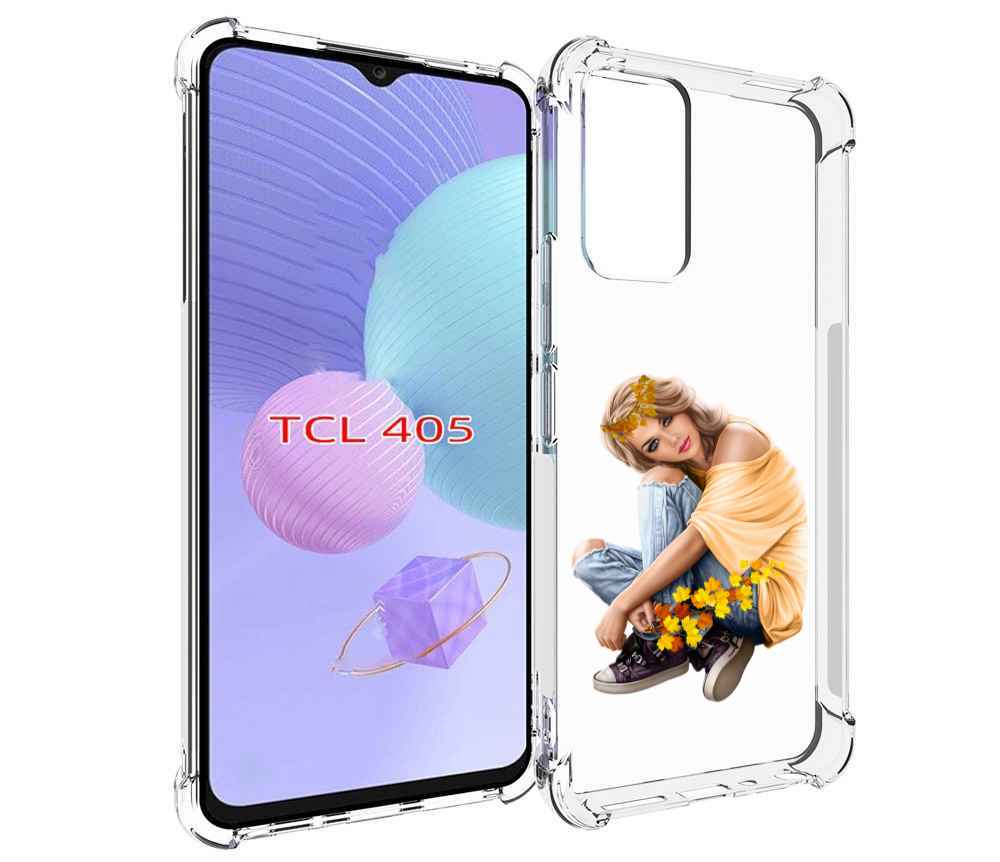

Чехол MyPads девушка-в-цветочками женский для TCL 405, Tocco