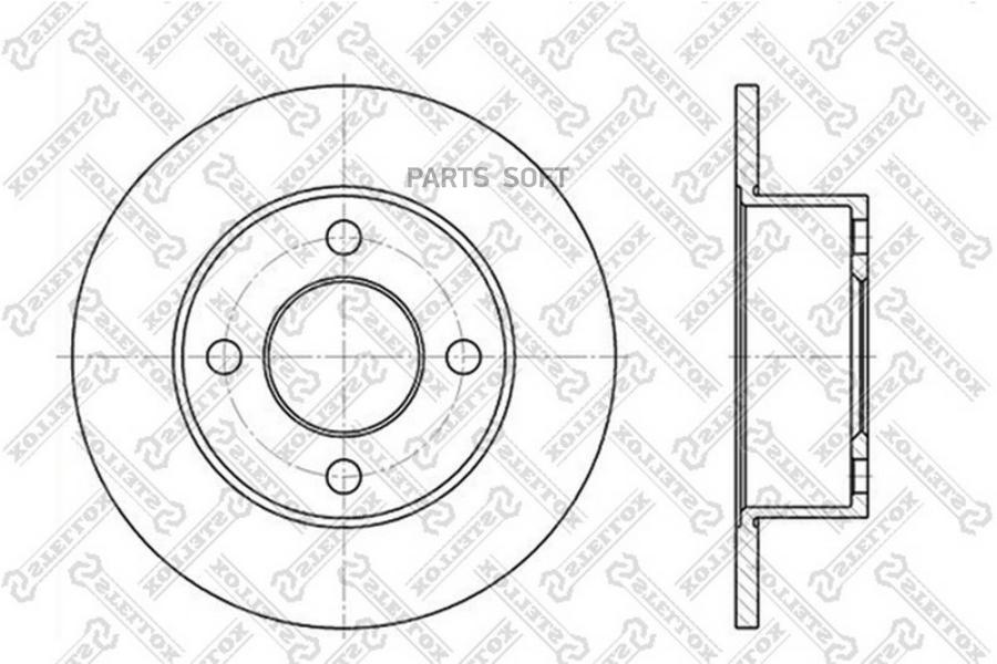 STELLOX Диск тормозной задний AUDI 80/90/100 1.6-1.9TD 86>