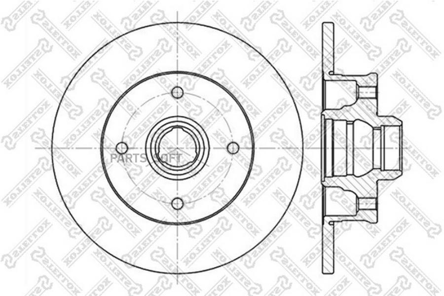 STELLOX Диск тормозной задний VW Golf/Passat/Polo/Vento 1.8-1.9TDi 83>