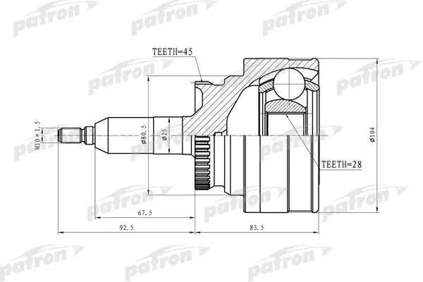 

ШРУС PATRON PCV8748