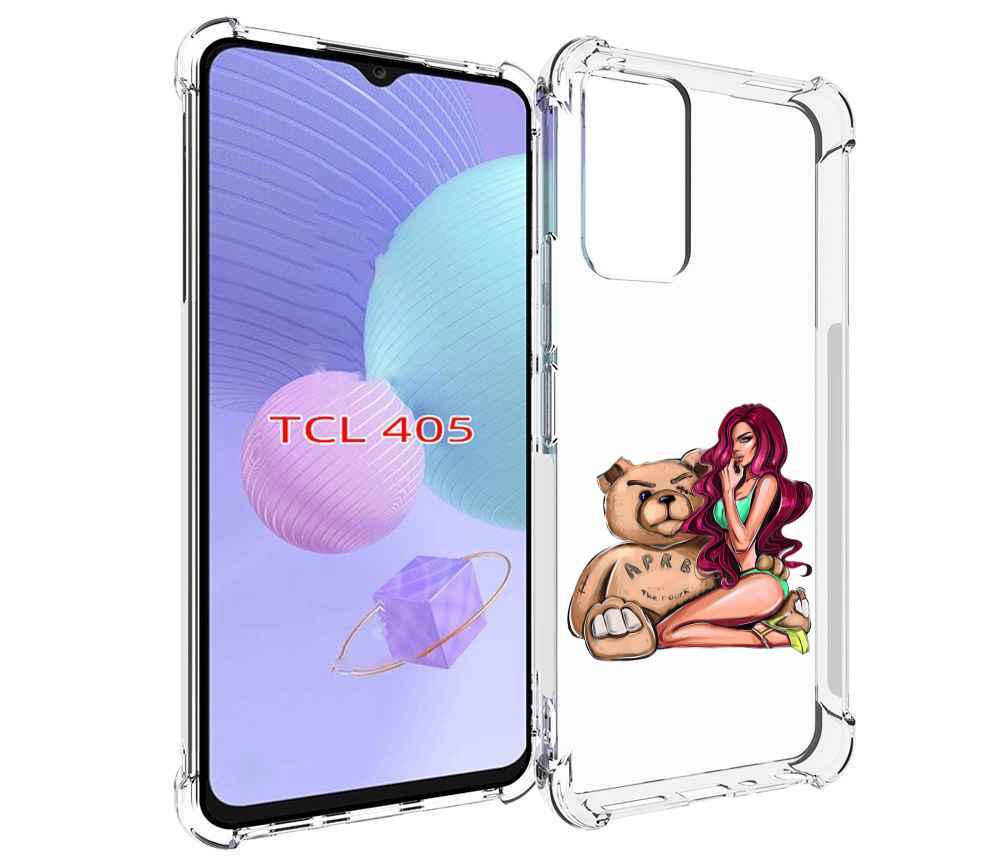 

Чехол MyPads девушка-с-большим-плюшевым-мишкой для TCL 405, Tocco