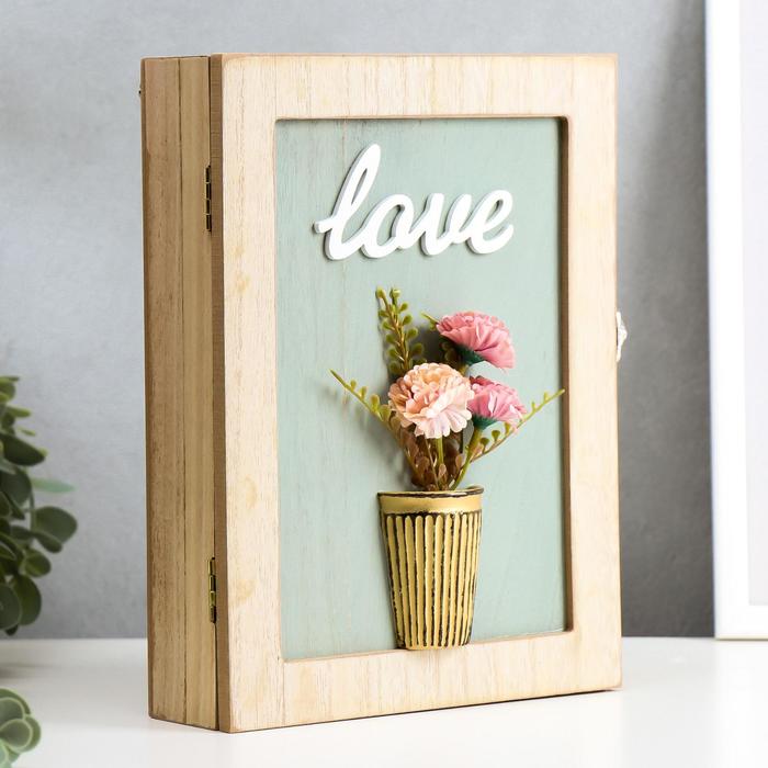 

дерево, Цветы в горшке -Love, голубая, 26х19,5х5,5 см
