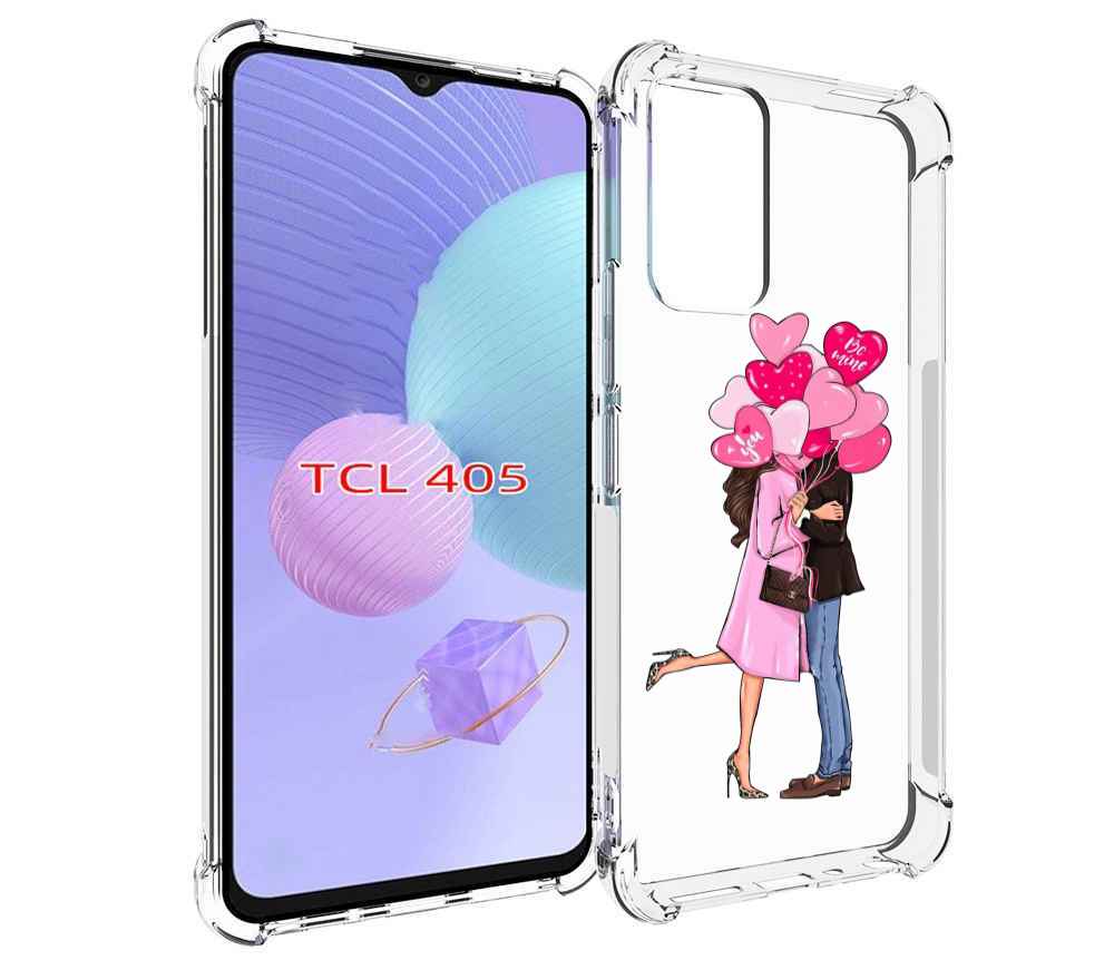 

Чехол MyPads девушка-с-парнем-сердечки женский для TCL 405, Tocco