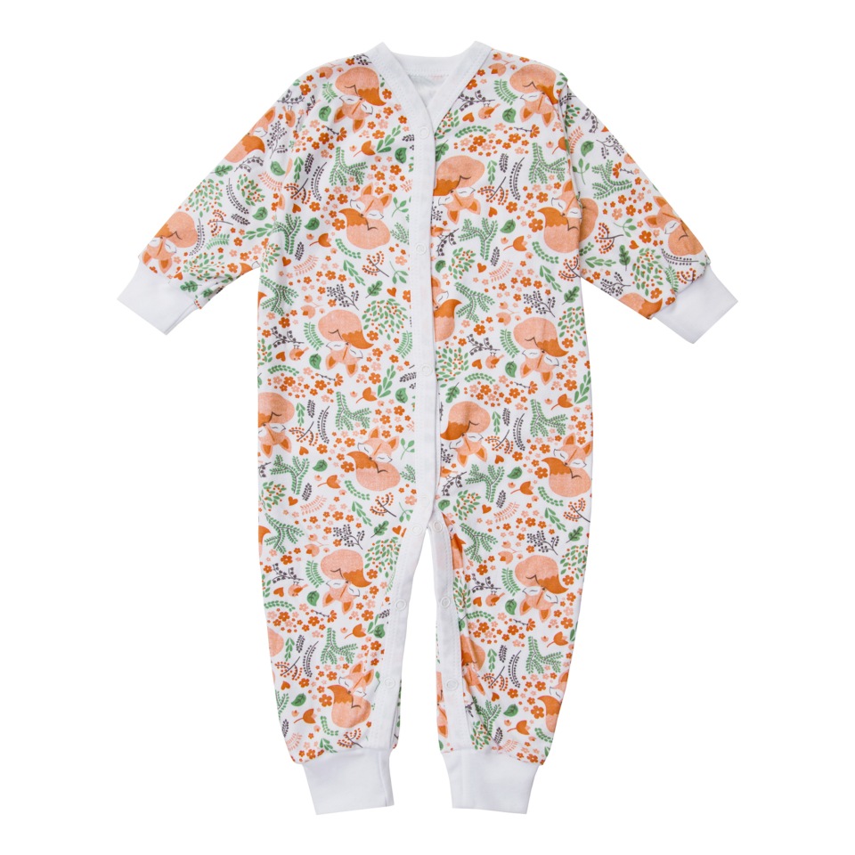 фото Комбинезон детский amarobaby soft hugs лисички белый р.62