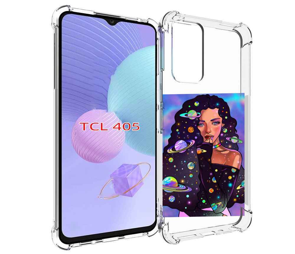 

Чехол MyPads девушка-с-планетами-в-волосах женский для TCL 405, Tocco