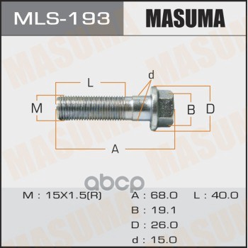 фото Болт амортизатора toyota m15x1.5 masuma mls193 masuma mls193