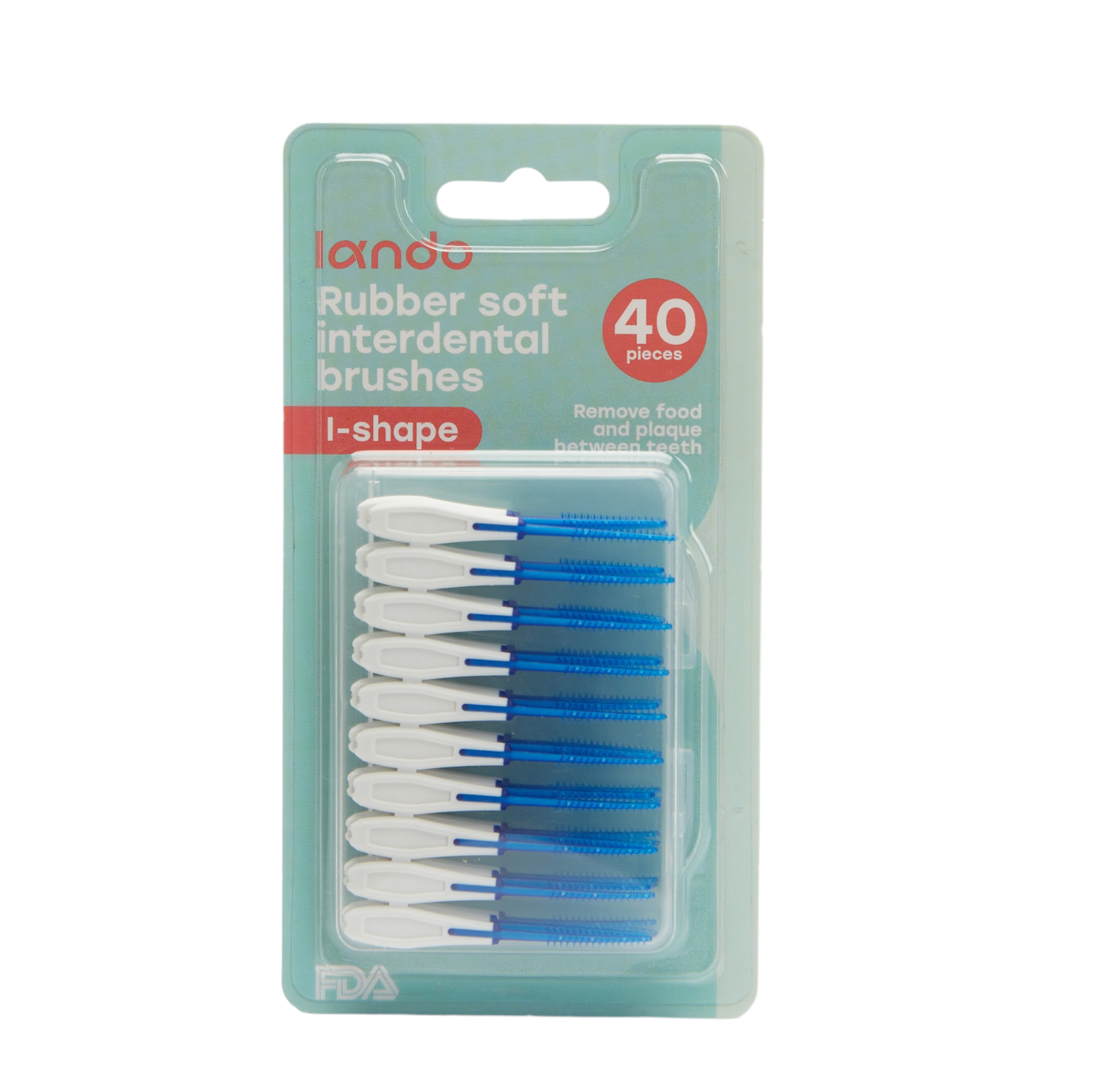 Зубные ершики Lando каучуковые I-образные, одноразовые, 40шт. межзубные ершики tepe original blue 0 6 мм 25 шт