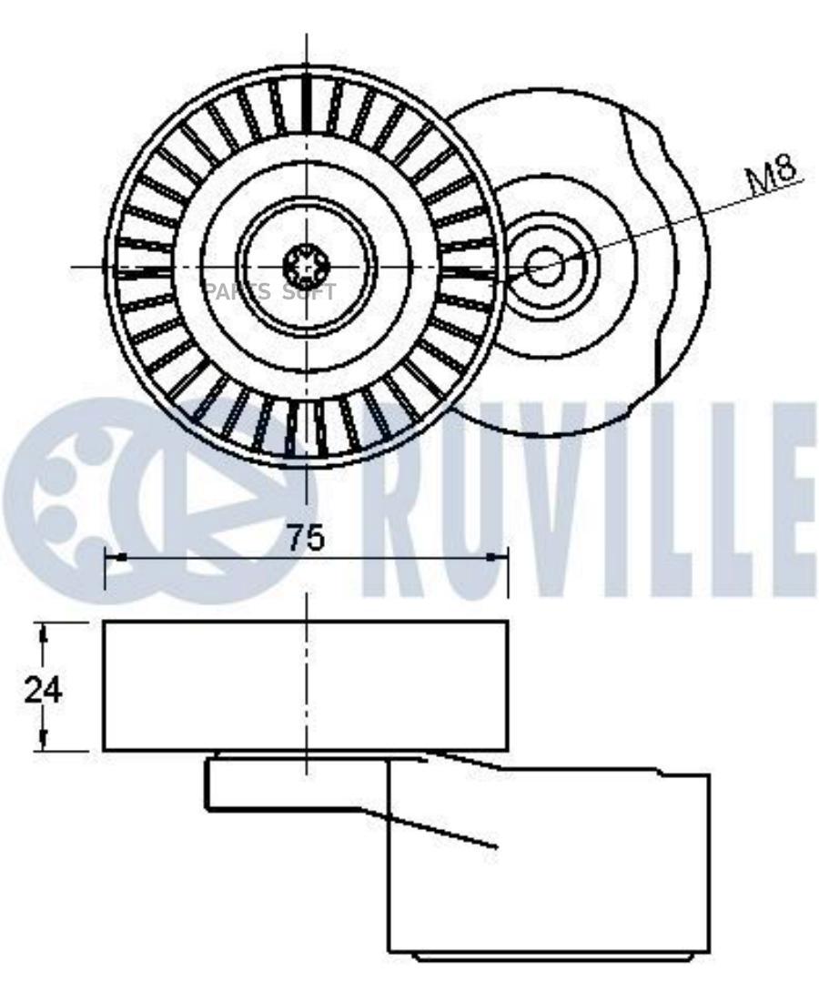 

Ролик Руч.Ремня Land Rover Freelander 2 (Fa ) 3.2 4x4 [2006/10-2014 Ruville 542059