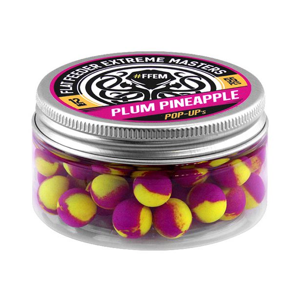 

Бойлы плавающие FFEM Baits Pop Up 12 мм Plum Pineapple 55 шт, Разноцветный, плавающие Pop Up