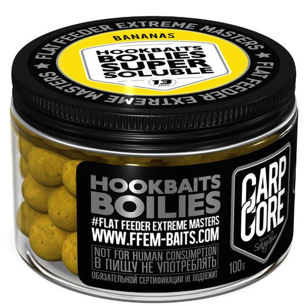 Бойлы пылящие FFEM Baits Super Soluble Boilies 13 мм Bananas 100 гр