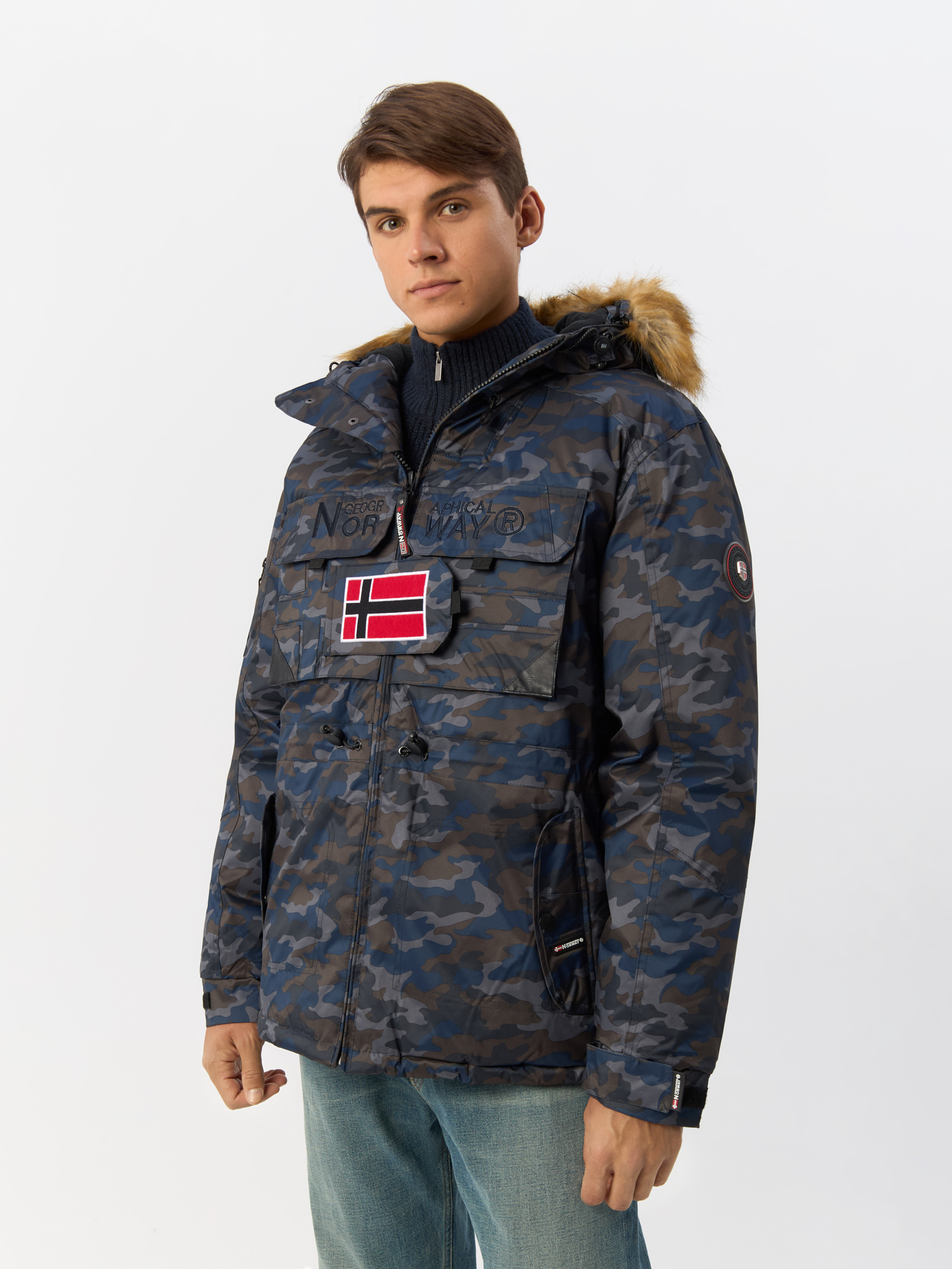 

Парка мужская Geographical Norway WR147H/GN синяя M, Синий, WR147H/GN