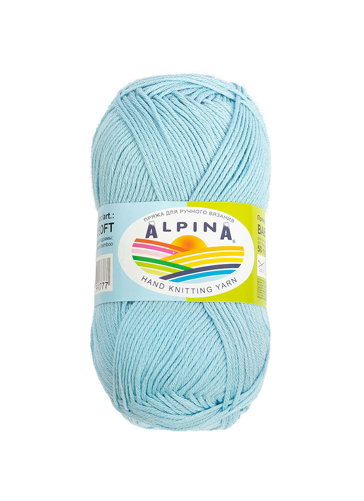 

Пряжа Alpina Baby Super Soft 50% хлопок, 50% бамбук 2 шт. х 50 г 150 м №08 св.голубой, BABY SUPER SOFT