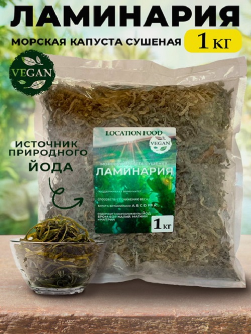 

Ламинария Location Food морская капуста сушеная, 1 кг
