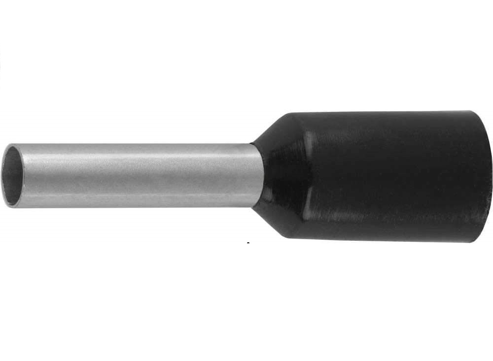 фото Наконечник светозар штыревой, изолированный, для многожильного кабеля, черный, 1,5 мм2, 25