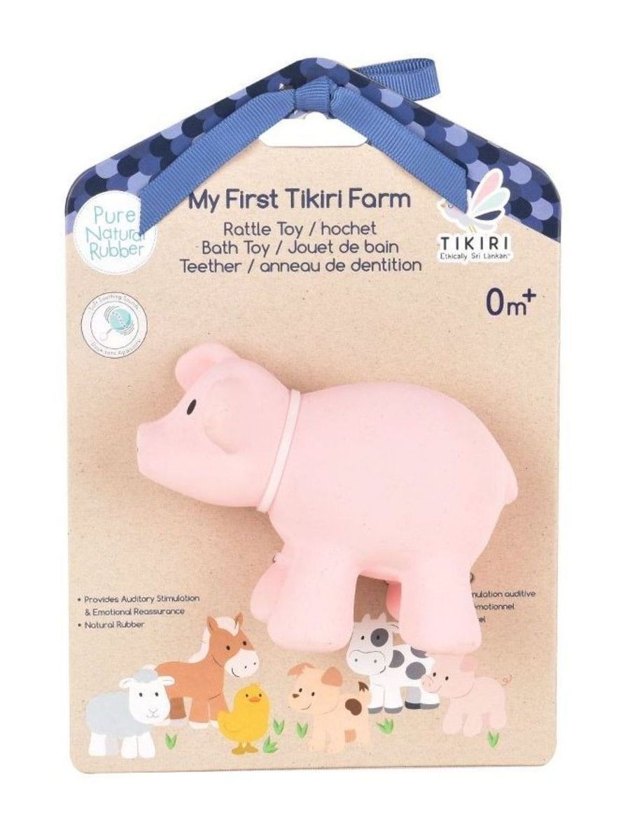 

Игрушка-прорезыватель Tikiri из натурального каучука Свинка, 95007, 95007