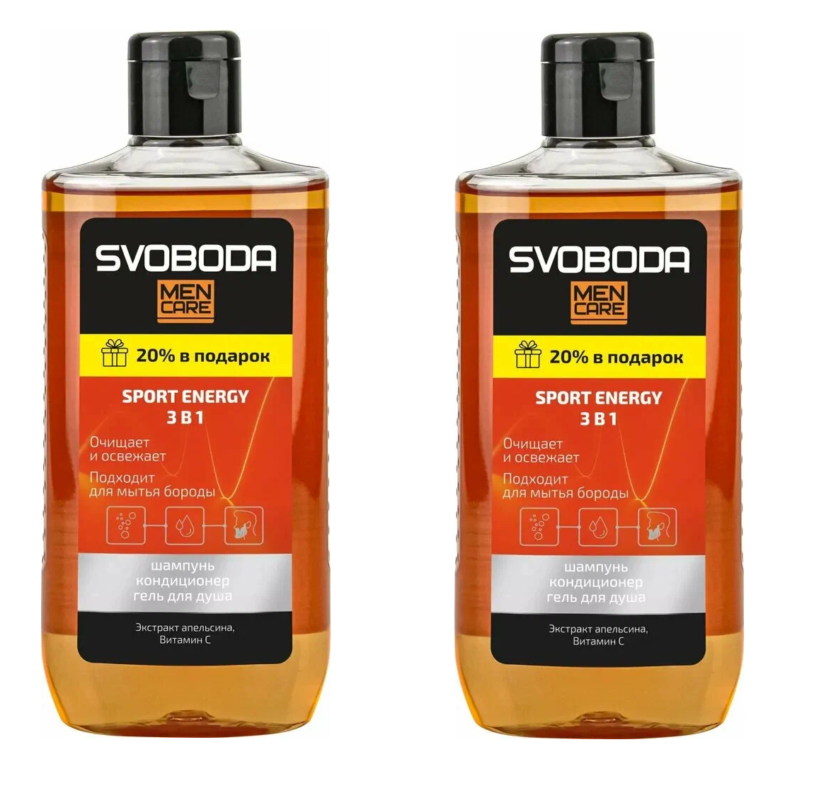 

Шампунь Свобода 3 в 1 Men Care Sport Energy 290 мл 2 шт