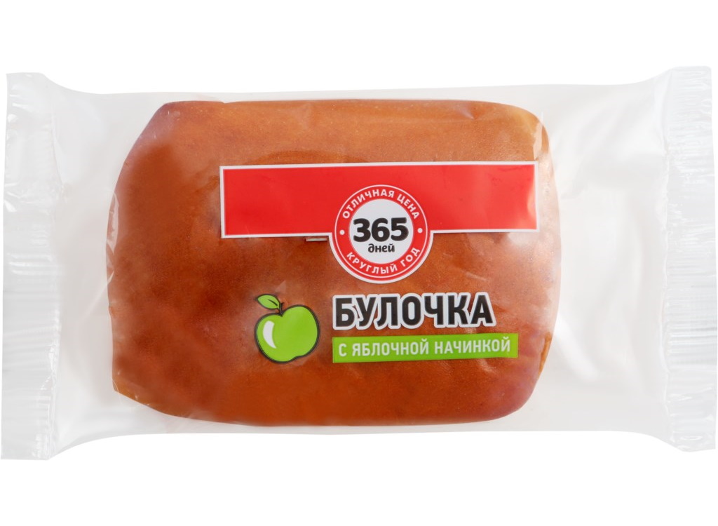 

Булочка 365 дней с яблочной начинкой 75 г
