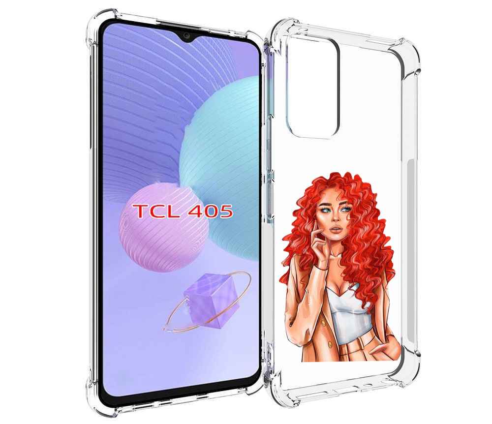 

Чехол MyPads девушка-с-яркими-волосами женский для TCL 405, Tocco