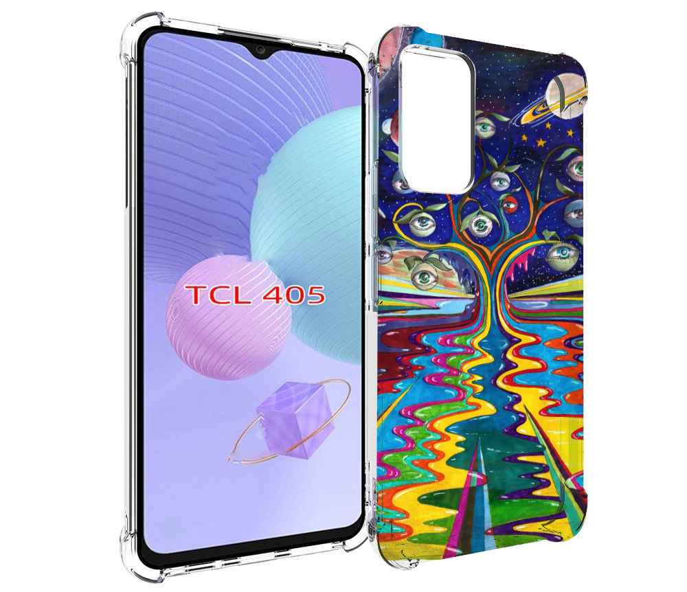 

Чехол MyPads дерево с глазами акварель для TCL 405, Tocco
