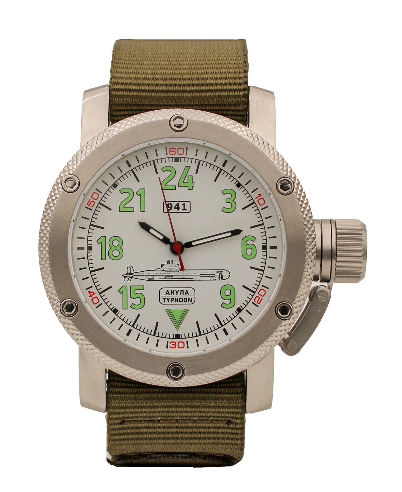 фото Наручные часы мужские watch triumph акула (typhoon)-1-м хаки