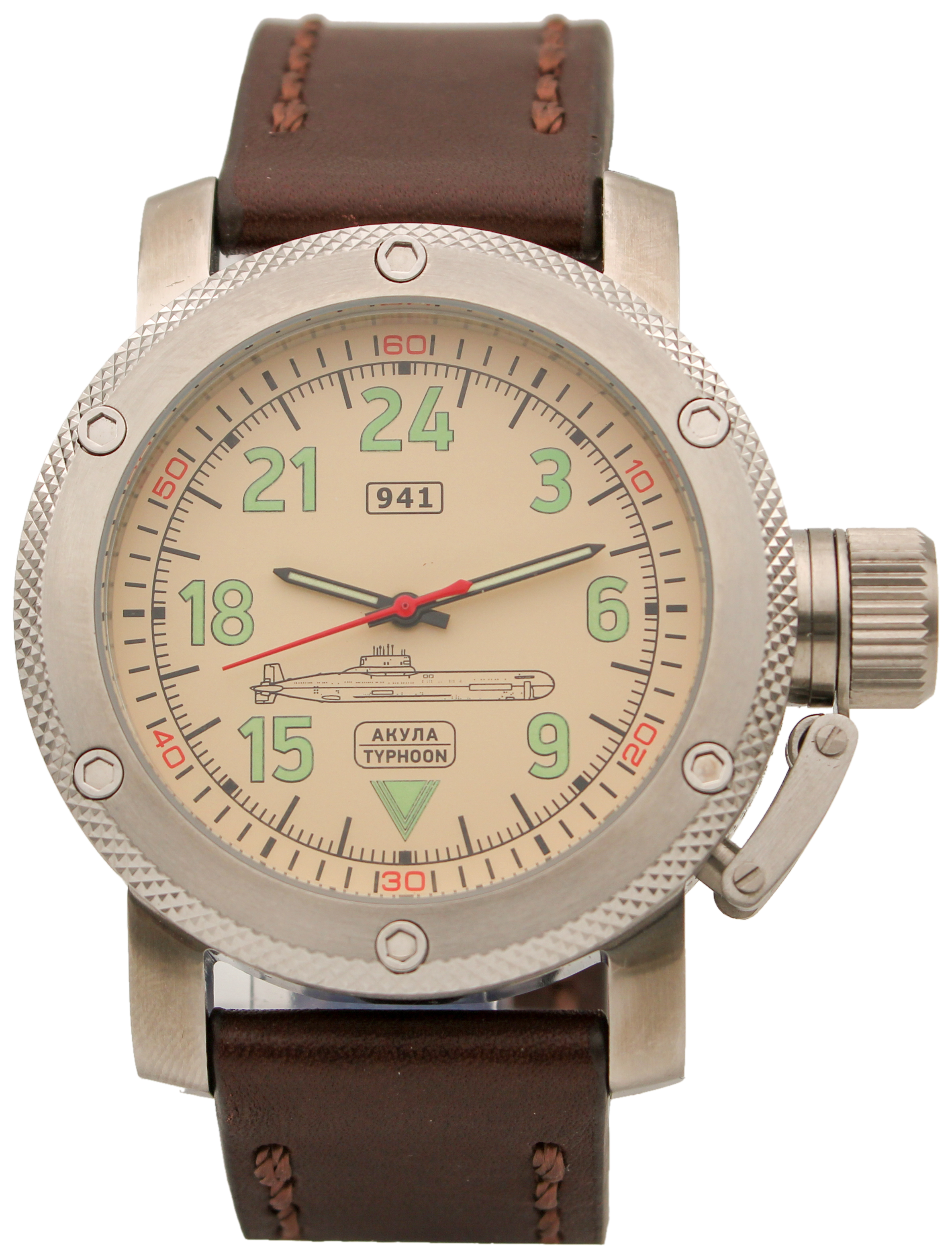 фото Наручные часы мужские watch triumph акула (typhoon)-1-м коричневые