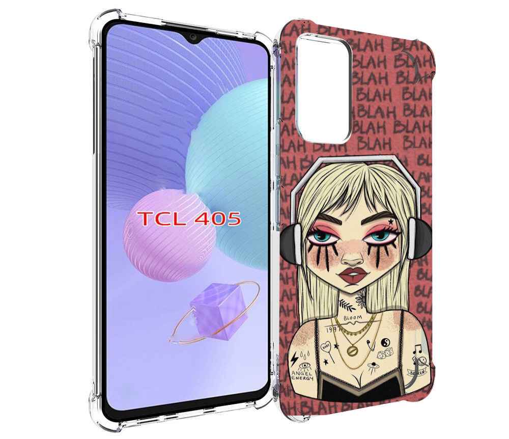 

Чехол MyPads дерзкая-девушка-в-наушниках женский для TCL 405, Tocco