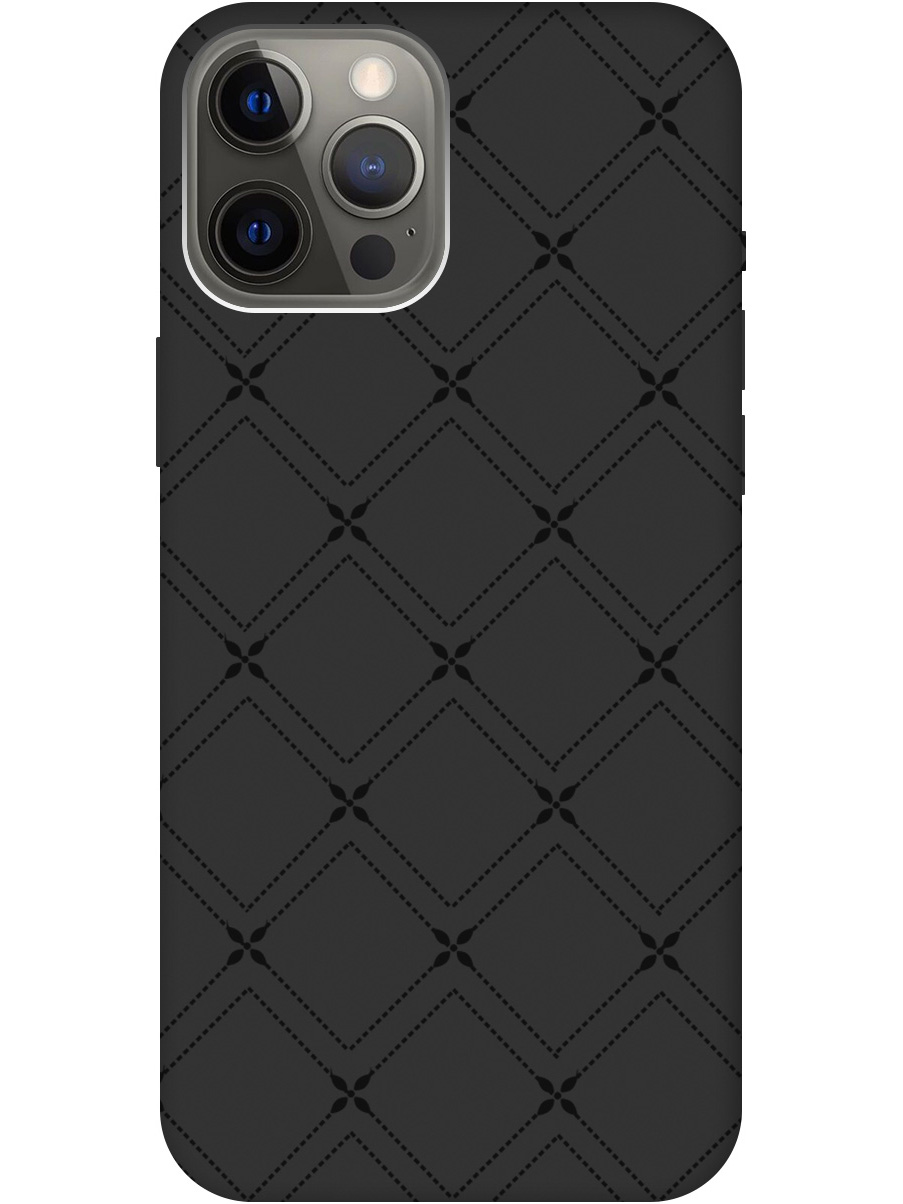 

Силиконовый чехол на Apple iPhone 12 Pro Max с рисунком "Стильные линии" Soft Touch черный, 20000399